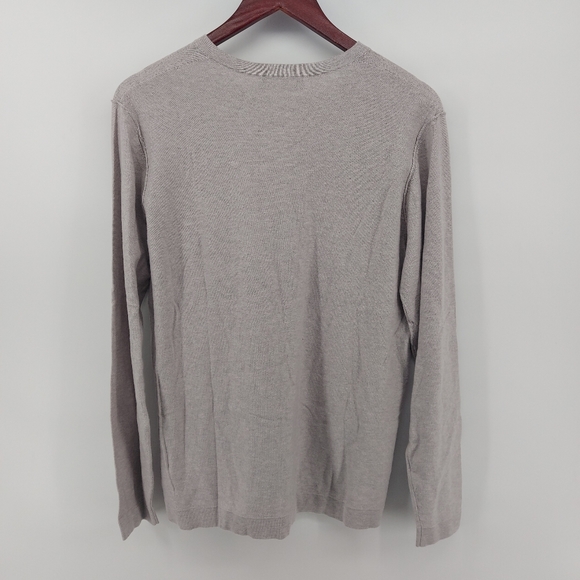 KINROSS MEN'S COTTON / SILK / CASHMERE 2 BUTTON HENLEY Size Medium Gray - Picture 3 of 5